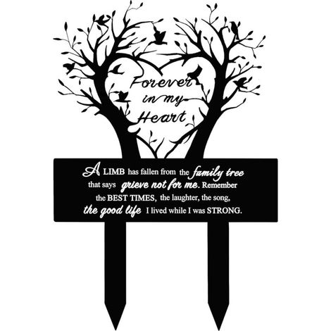 Piquet de jardin, décorations de cimetière, stèle commémorative en métal, arbre généalogique, plaque funéraire pour papa et maman, piquet de souvenir (1/5)