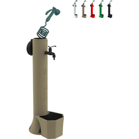 Sined Tritone Pro Fuente De Polietileno Con Toma Doble y Cesta Tórtola De Fácil Instalación Con Manguera De 75 m De Longitud (1/5)