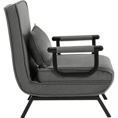 Fauteuil convertible 3 en 1 en lin avec structure métallique, fauteuil-lit extensible avec dossier inclinable (1/5)