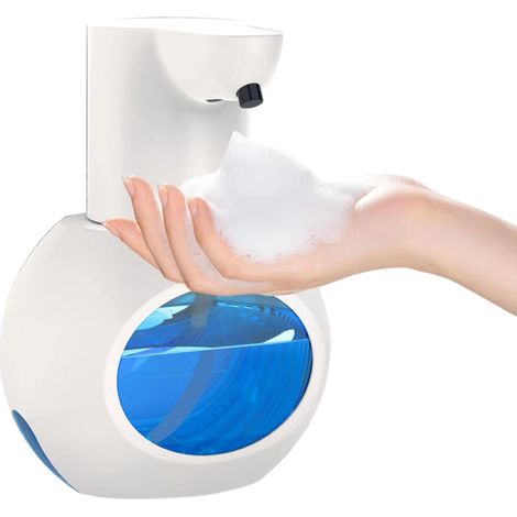 Automatischer Schaumseifenspender 420 ml (15 oz), schäumendes Handdesinfektionsgel, berührungslose Wandmontage, 4 einstellbare Druckstufen, nachfüllbar, mit Sensor, ideal für Küche und Bad, schwarz.