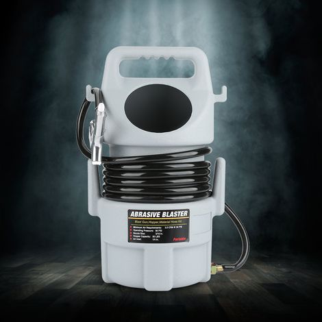 Pistolet de sablage pneumatique portatif avec boyau de 4,5 m et trémie de 22,7 kg, kit complet pour décapage et nettoyage de surfaces (1/5)