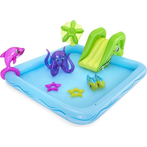Bestway Aire de jeux pataugeoire Fantastic Aquarium 239 x 206 x 86 cm avec fontaine