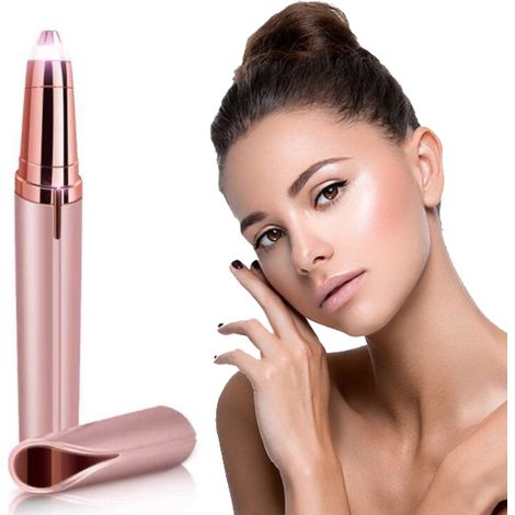 Tondeuse À Sourcils - Épilateur Facial Rechargeable USB 2 En 1 Avec Têtes Interchangeables - Pour Sourcils Lèvres Nez Joues Menton Cou - 1 Pièce (1/5)