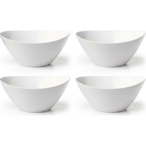 Set 4 Insalatiere Opale Bianco 26x24 cm a tavola coppa piatto da portata ciotola  ciotole in Vetro Temperato Altamente Resistente agli Urti e Shock Termici Impilabili per Casa e Ristorazione HORECA (1/5)