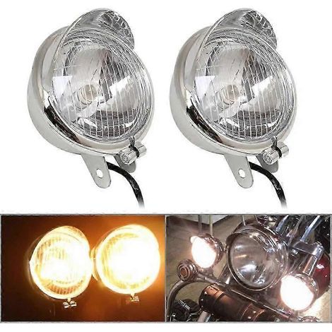 Lot de 2 feux antibrouillard chromés pour moto Kawasaki Vulcan VN800 VN900 VN1500 VN1600 VN1700 VN2000