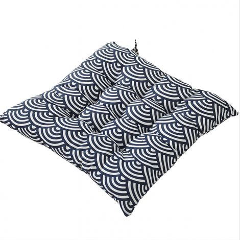 Coussins de Chaise Vagues – Lot de 2 Pièces, Rembourrés pour Jardin, Salle à Manger, avec Attaches pour Meubles (1/4)