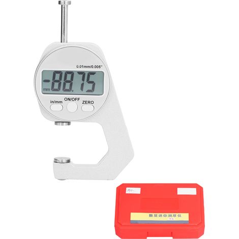 Großformatiges digitales LCD-Dickenmessgerät, geringer Stromverbrauch, praktisch, robust und langlebig, elektronische Dickenmessung 0–20 mm (1/5)