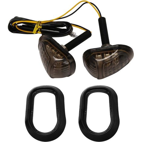 Clignotants Moto LED 12V, Feux de Clignotement Universels pour Guidon, Paire de 2, Signalisation Directionnelle Étanche, Éclairage Ambre pour Vélomoteur et Scooter (1/5)