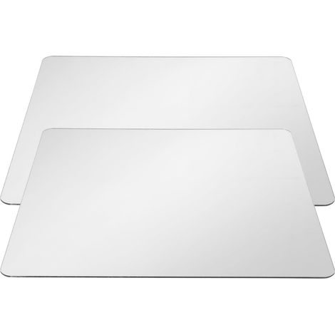 Miroirs Installation Rapide Bords Arrondis en Acrylique 2pcs Autocollants et Utilisation Pratique pour Décoration Murale Salle de Bain Chambre (1/5)