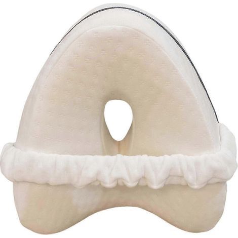 Heart-shaped knee pillow for side sleepers - High-density memory foam leg support and pressure relief pillow, white - AquaForg (1/5)