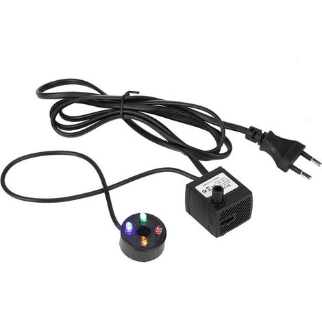 Pompe à eau submersible SM-016 2W pour aquarium avec 4 lumières colorées, filtre pour aquarium, aménagement paysager de type rocaille, prise UE 220-240V (1/5)