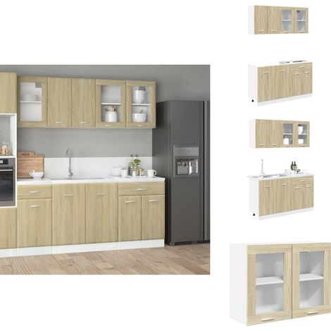 Ensemble d'armoires de cuisine 4 pcs chêne sonoma - Ensemble D'armoires De Cuisine - Ensembles D'armoires De Cuisine - Placard De Cuisine - Unité De Cuisine (1/5)