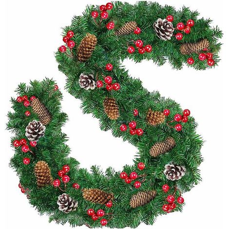 Guirlande de Noël Lumineuse avec lumière 270 cm Guirlande de Noël Lumineuse avec Cordon LED Décoration de Noël Guirlande de Noël Guirlande de Sapin Guirlande Lumineuse(A,sans lumière) (1/5)