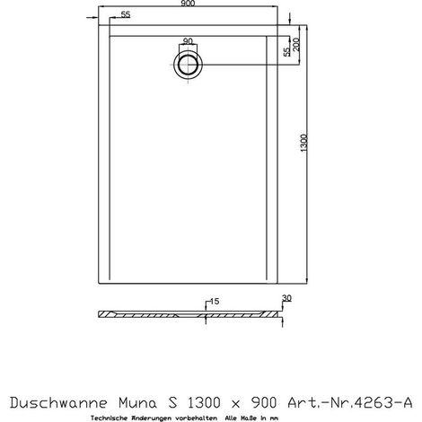 Ricevitore Doccia Hoesch Muna S 1300X900X30Mm Bianco
