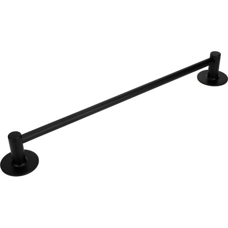 Porte-ser 50 cm (19,69 po), sans perçage, noir, anti-traces de doigts et résistant aux taches d'eau, pour porte de salle de bain ou dressing (1/5)