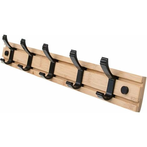 Perchero de pared con 5 ganchos, ganchos de pared para toallas, sombreros, abrigos, bufandas, bolsos y más. (1/5)