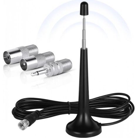 Antenne radio DAB pour système Hi-Fi d'intérieur, antenne radio FM d'intérieur 3 m, antennes télescopiques numériques pour tuner, amplificateur stéréo, récepteur audio/vidéo, home cinéma et récepteur (1/5)