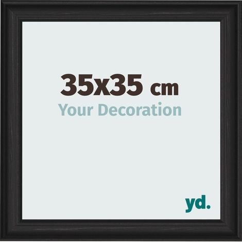 yd. - Cadre photo 35x35 - Noir Grain de Bois - MDF - Lazio