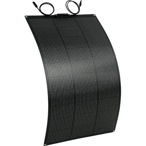 Pannello solare flessibile 100W 18V portatile con 2 USB, display LCD e IP67, nero (1/3)