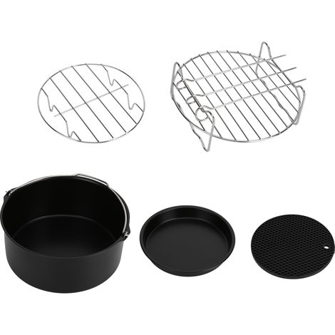 Accessoires pour friteuse : plaque à pizza, plaque à gâteau, tapis en silicone, brochettes, grille, plateau de cuisson pour friteuse de 18 cm (1/5)
