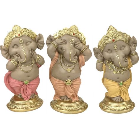 Signes Grimalt Figura Diosa Figuras Ganesha 3U Budas Marrón 7x7x13cm 37462