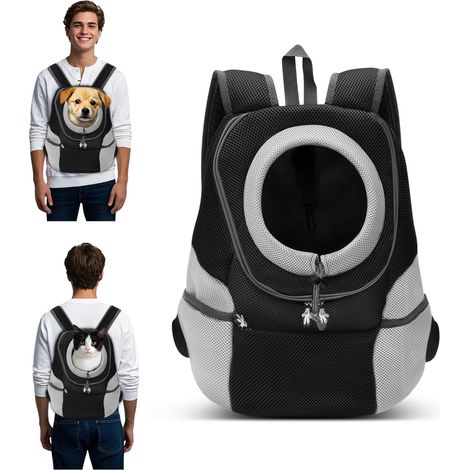 1 Sac à dos pour chien, réglable, polyester, mesh, transport vélo moto randonnée camping (1/5)