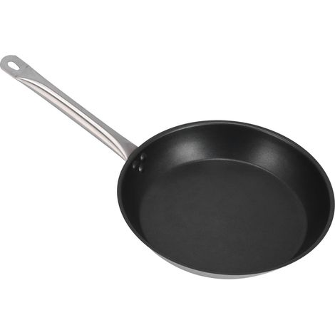 Poêle à frire en acier inoxydable antiadhésive, pour sauter, faire des omelettes et des crêpes, avec une seule poignée, 300 x 50 mm (1/5)