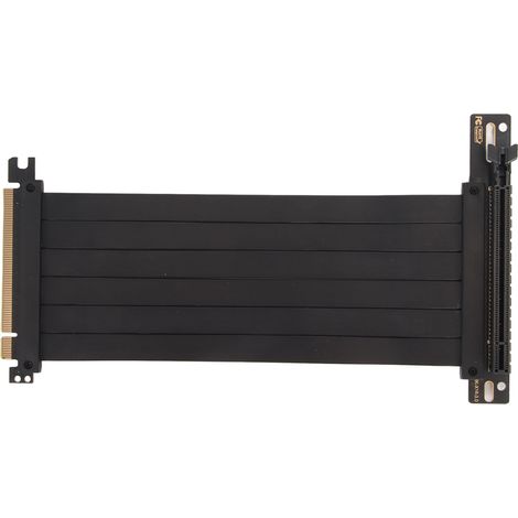 Câble élévateur PCIE 3.0 X16, haute vitesse, Flexible, extension de carte à 90 degrés, Port d'extension graphique noir, 30cm/11,8 pouces (1/5)