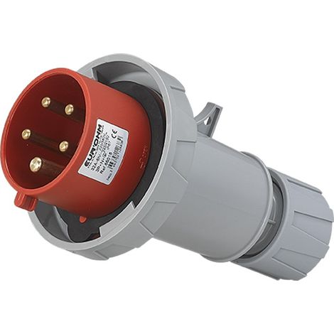 Fiche industrielle mobile droite IP67 - 3P+N+T - 32A - 400V AC - Eur'Ohm