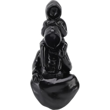 Soavoa Statue Père et Fils en Résine Noire, Sculpture Artisanale Décoration Intérieure, Cadeau Émouvant pour Anniversaire et Fête des Pères (1/4)