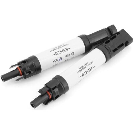 MC4 Connector with Fuse, 30A Fuse, Solar Panel Connector MC-4 Male/Female, PV Solar Energy Cable Adapter for Solar Photovoltaic Adapter (30A)