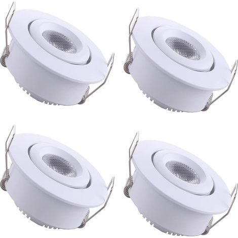 4 Mini Spot Encastrable LED Plafond Spot encastré Lampe 1W Blanc Chaud 3000K pour Vitrine,Plafond,Cuisine,Placard,DIY éclairage etc (1/4)