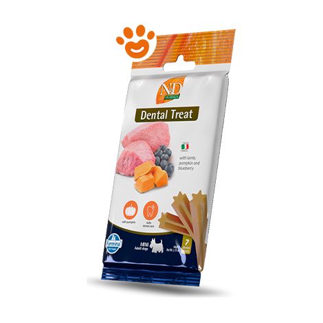 Farmina Dog Snack Dental Treat N&D Pumpkin Agnello Mini - Confezione 60 Gr - Snack