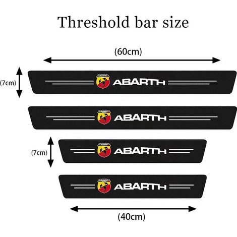 (Lot de 4) Autocollants de seuil de porte en fibre de carbone pour Fiat 500 Abarth Punto 124 125 500 695 OT2000 Accessoires auto (1/3)