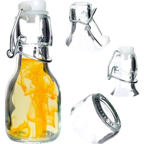 Piccola bottiglia per olio d'oliva e aceto, dispenser per olio d'oliva e aceto, chiusura a clip, tappo (1/5)