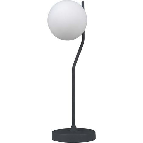 Italux Carimi - Lampe de table moderne noir satiné 1 lumière avec abat-jour blanc, G9 (1/2)
