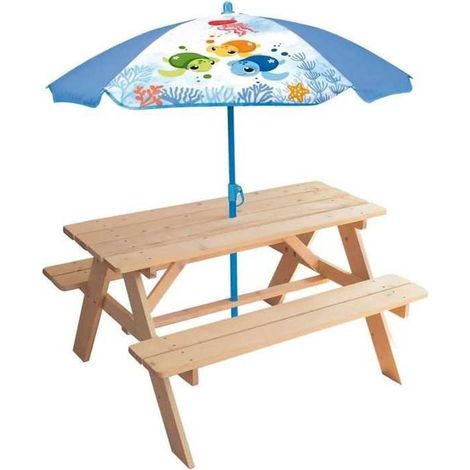 Cijep Ma Petite Carapace Picknicktisch für Kinder braun blau