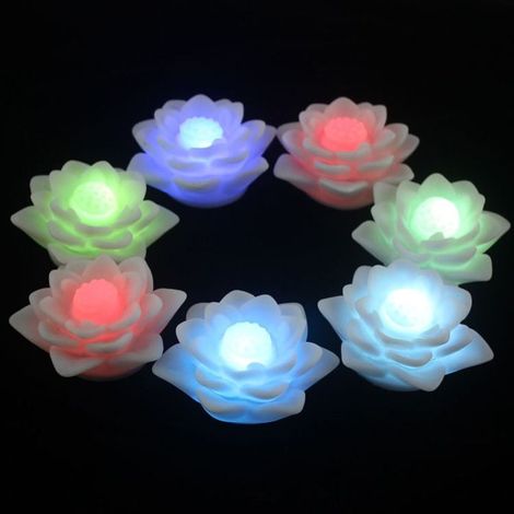 Lampe lotus à souhaits en 3 parties / Lumières lotus romantiques et colorées / Petite veilleuse LED (1/3)