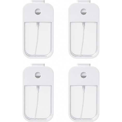4 Petits flacons vaporisateurs blancs 45 ml, Mini flacon vaporisateur 45 ml réutilisable pour gel hydroalcoolique, parfum, cosmétiques, spray désinfectant pour les mains et soins corporels (1/5)