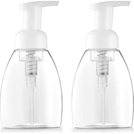 2 flaconi vuoti da 250 ml con dosatore a pompa per sapone liquido per le mani.