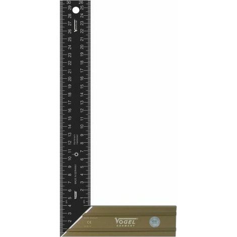Squadra da carpentiere VOGEL, lunghezza 300 mm, sezione 40x2 per tagli di precisione. (1/2)