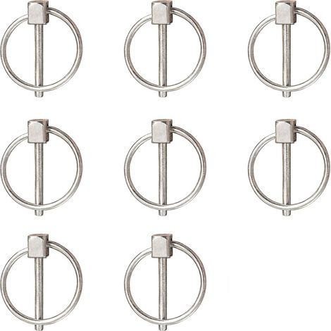 Surtido de 8 pasadores plegables de acero inoxidable de 3 mm, pasadores de bloqueo en forma de O para barcos y camiones. (1/5)