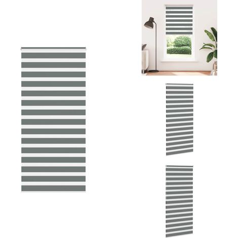 Zebrarollo Dunkelgrau 100x200 cm Stoffbreite 95,9 cm Polyester - Zebra-Jalousie - Zebra-Jalousien - Zebra-Rollo - Doppelrollo (1/5)