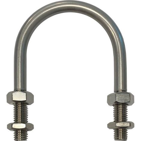 U-Bolt M8 x 50 mm Thread, 98 mm Inside Diam, 126 mm Inside Height T304 Stainless Steel (1/2)
