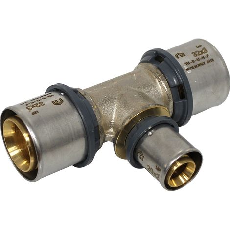 Raccord multicouche à sertir TH - Té inégal Ø32x3,0 - Ø20x2,0 - Ø32x3,0 - Arcanaute (1/5)