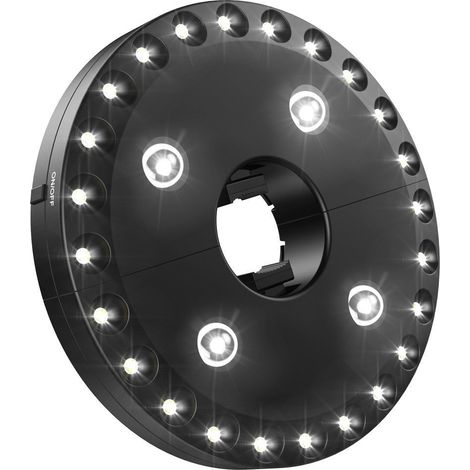 Warmweiße Sonnenschirmlampe, 3 Helligkeitsstufen, 28 LEDs mit 200 Lumen, Betrieb mit 4 AA-Batterien, ideal für Sonnenschirm und Campingzelt. (1/4)