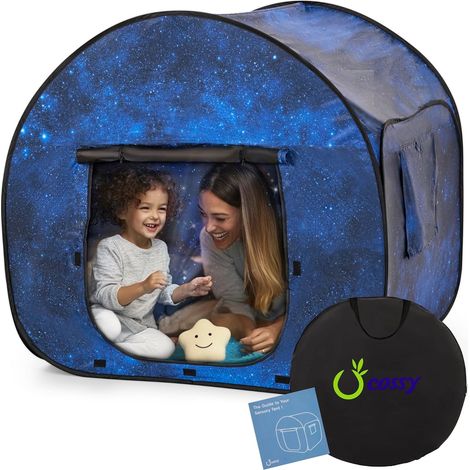 120cm Tente Sensorielle, Pop up Tente de Jeu pour Enfants avec Impression Nuit Étoilée, Maison Enfant Intérieur avec Sac de Rangement, Aide à l'Anxiété, Autisme, SPD (1/5)