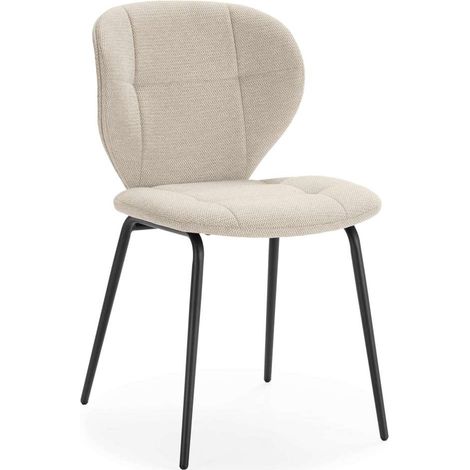 Pack de 2 sillas md-Belinda tapizado textil beige, 83cm(alto) 50cm(ancho) 58cm(largo) (1/5)