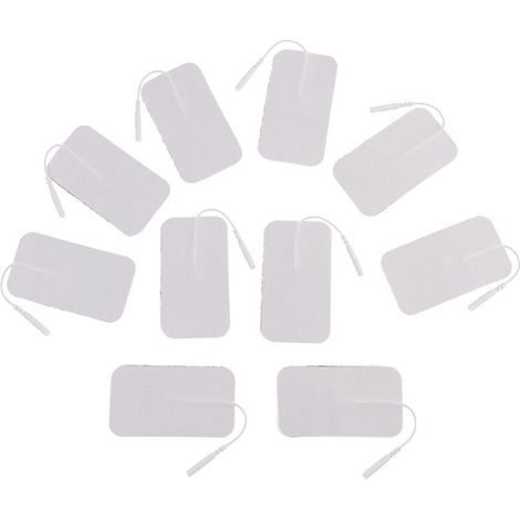 Lot de 10 électrodes TENS/EMS - Électrodes pour appareil de massage blanches 5 x 9 x 0,5 cm-AquaForge (1/5)