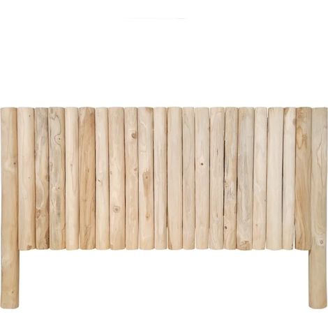 Tête de lit 160 cm en rondins bois de teck massif blanchi - MARIANO (1/5)